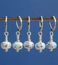 Lampwork Stitch Markers - Peacock Blues - Image 2