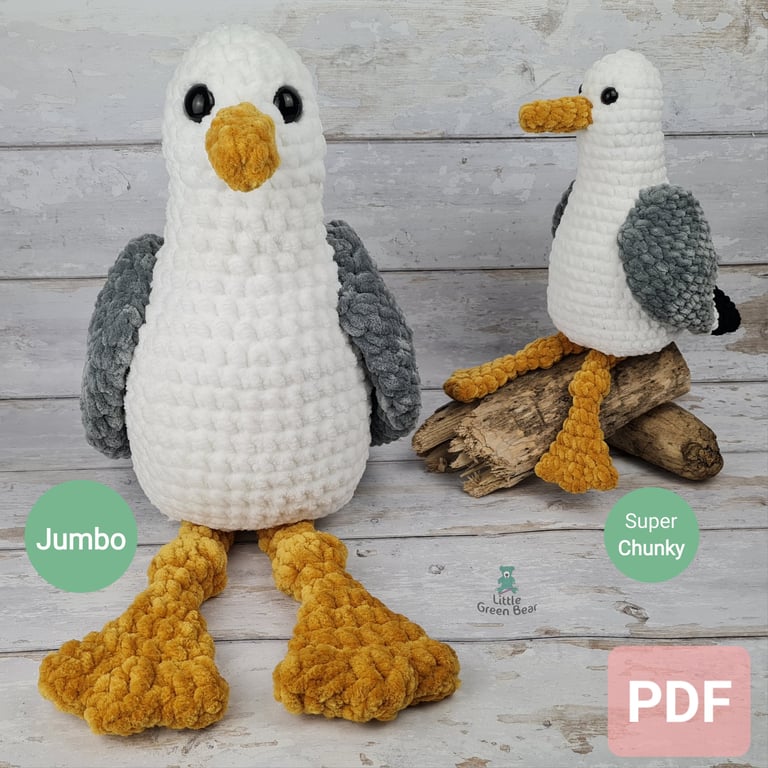 Sidney the Seagull Crochet Pattern, Seagull Amigurumi Pattern