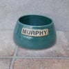 Personalised spaniel dog water food bowl wheel thrown stoneware pottery