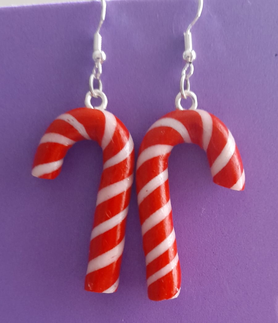 Candy cane earrings
