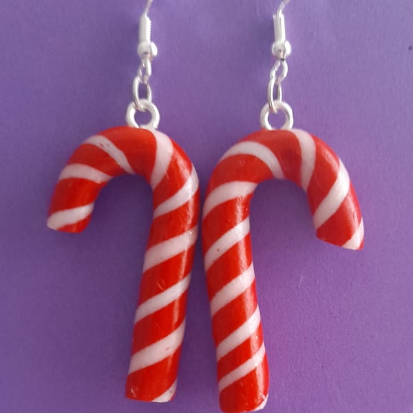 Candy cane earrings