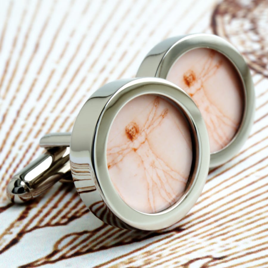 Leonardo da Vinci Man Cufflinks Golden Ratio of Man