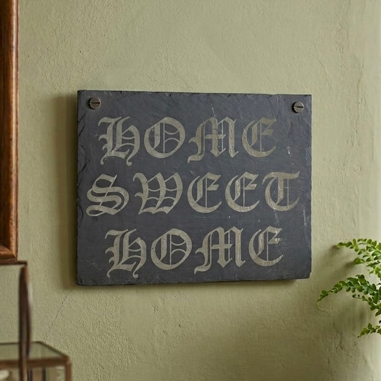 Home Sweet Home Reclaimed Welsh Slate Wall Plaque 