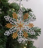 Machine Embroidery Snowflake Ornament: Lacey Christmas Decor - Image 2