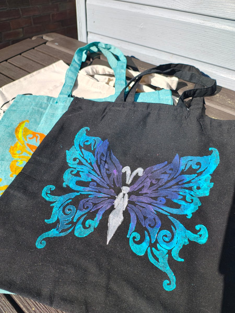 Hand painted tote bag