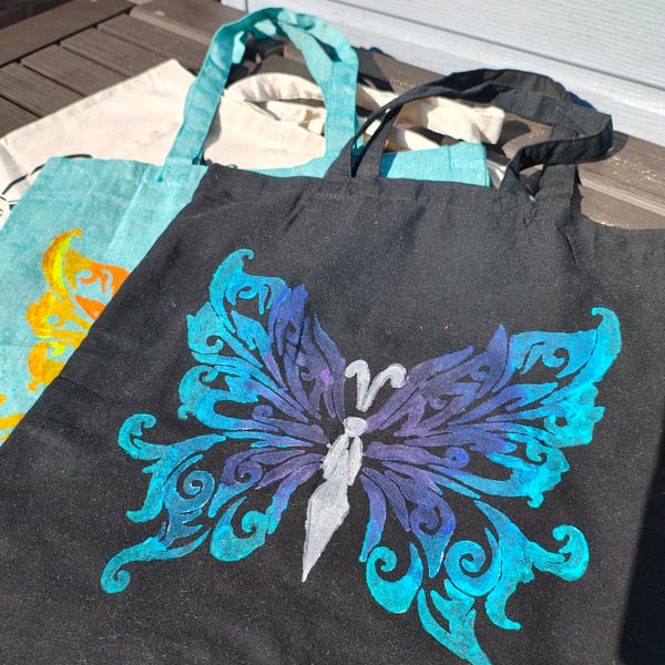 Hand painted tote bag