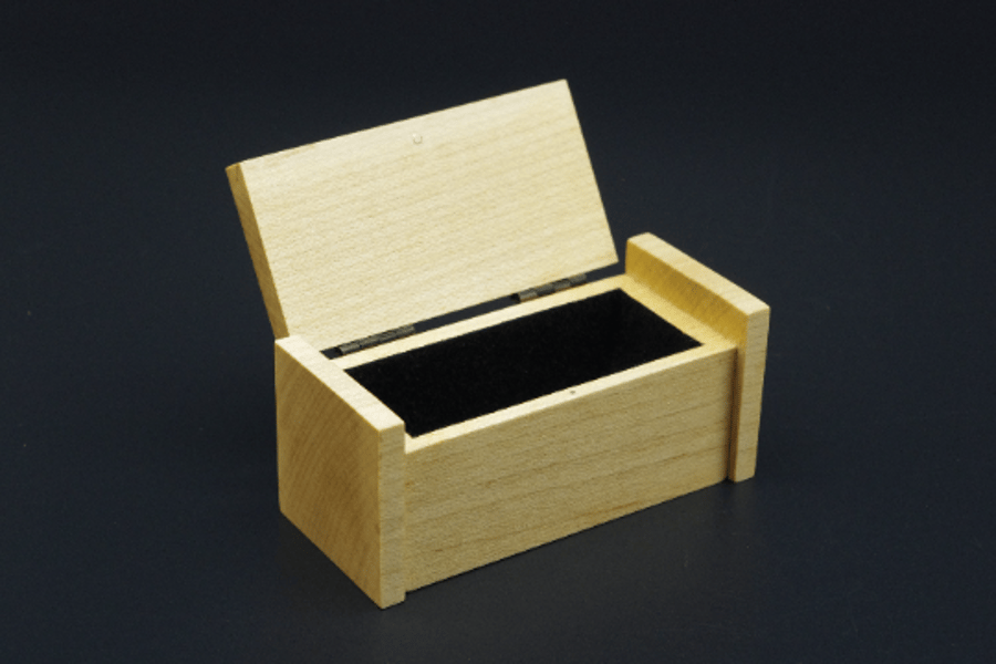 Small wooden trinket, ring box. Handmade. Scottish Ash.