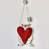 'A Big Hug' Mr Bear is Holding a Heart, Personalisable - Hanging Decoration