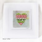HAND EMBROIDERED GREETING CARD - HEART VALENTINES DAY