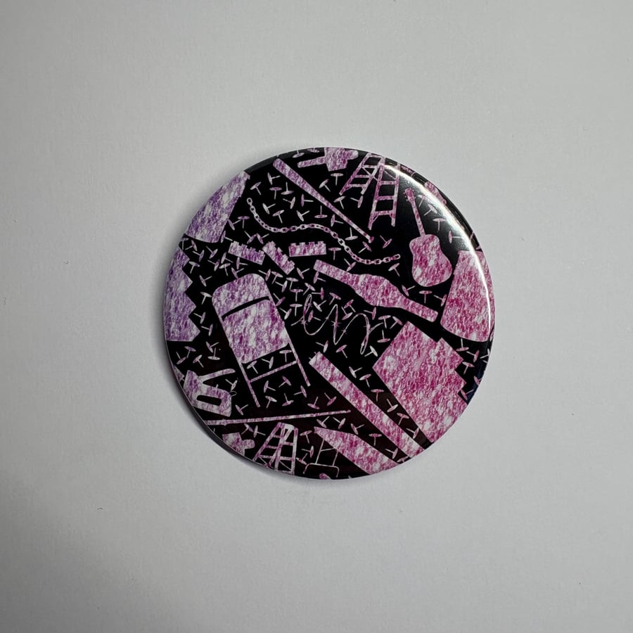 Pattern of violence button Badge, Pro Wrestling Themed AEW WWE NXT pin badge (58