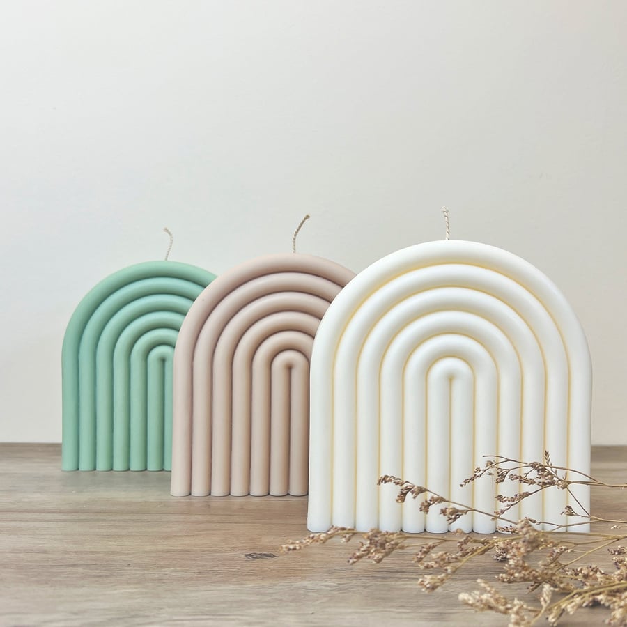Large Rainbow Candle - Arch Candles - Aesthetic Soy Candle