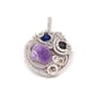 Pendant - wire wrapped amethyst lapis lazui and labradorite
