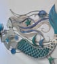  Mystique Mermaid 3D Metal Wall Sculpture – Handcrafted Stainless Steel Art
