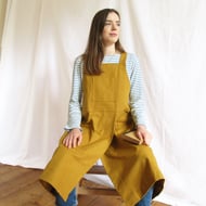 Canvas Potters Apron, Crossback with Split Leg Front, Ochre No4:5