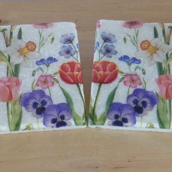 Marble 'Spring Flower' Coasters