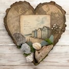 Seaside Heart Wall Hanging – Coastal Driftwood, Sea Glass & Shell Decoration