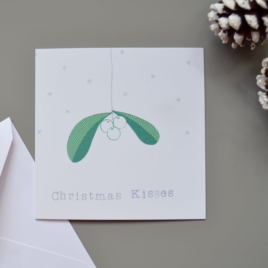 Mistletoe Christmas Kisses Christmas Card