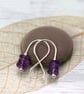 Silver and Amethyst Hook Earrings - Image 2