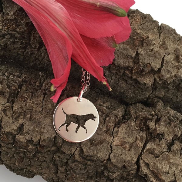 Dalmatian Necklace. Dog Sterling Silver Pendant hand sawn by artist maker. 