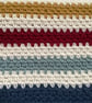 BLANKET , throw . Wool blend . Stripes .Cot , stroller, nursery . - Image 4