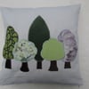 16" Spring Trees appliqued cushion