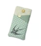 iPhone 6 Sleeve, iPhone Case, Phone Pouch, Swallow on Sage Green