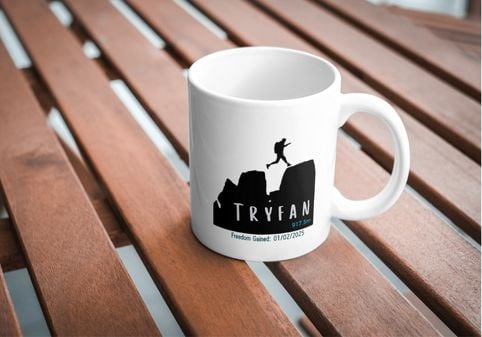 Personalised Tryfan Mug - Freedom of Tryfan Mug - Hiker gift from Wales