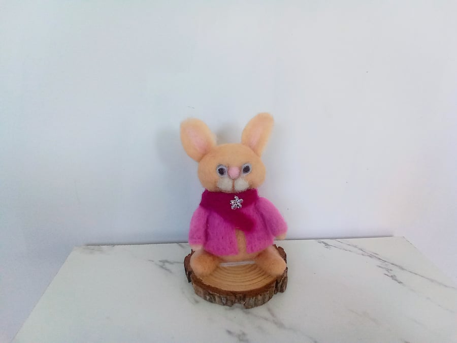 Needle felting cute bunny rabbit