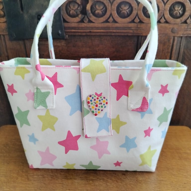 Cotton occasional handbag in Cath Kitson star fabric