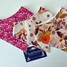 Trio of Bandana Baby Bibs, 3 piece Baby Bib Set