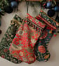 William Morris Christmas Stocking Strawberry Thief Crimson Red