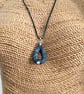 Black Marbled Glasses Holder Necklace Teardrop Opening Pendant