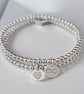 Sterling Silver Stretch Charm Bracelet Stacking Set
