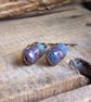 Purple and Lavender Stacked Czech Glass Earrings. Petite Wirework Earrings - Image 4