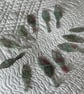 12 Free Motion Embroidered Green Leaf Organza Embellishments Card Making  - Image 5