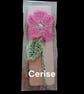 Crochet Flower Bookmark - Handmade with Stem & Leaf - Image 2