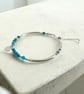 Blue Neon Apatite Gemstone Bracelet with Sterling Silver Heart Charm  - Image 4