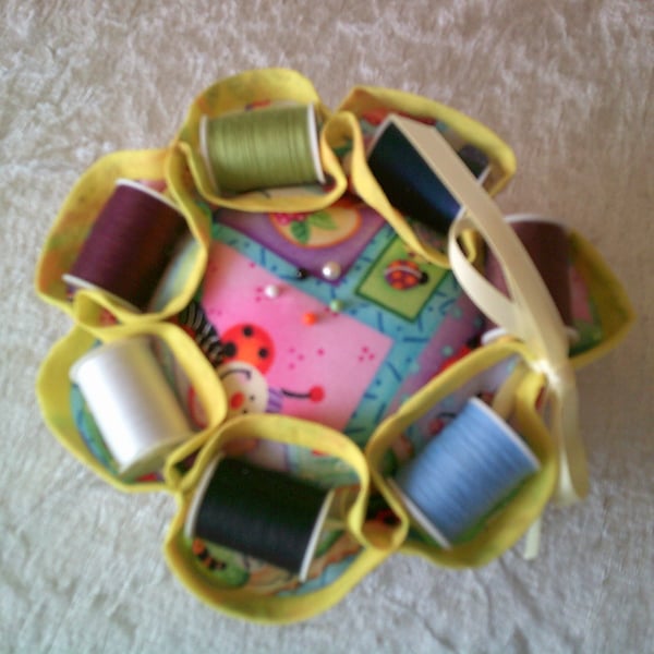 Comical Insects Cotton Reel Pin Cushion Set