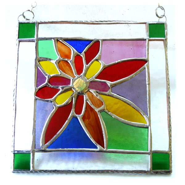 Flower Show Stained Glass Suncatcher Handmade 