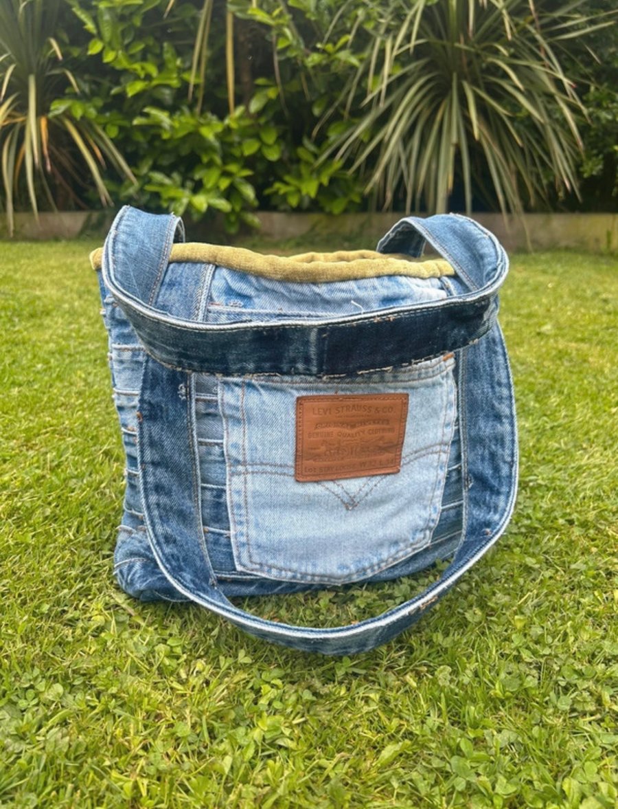 Denim Levi jeans waistband tote bag