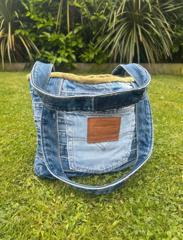 Denim Levi jeans waistband tote bag