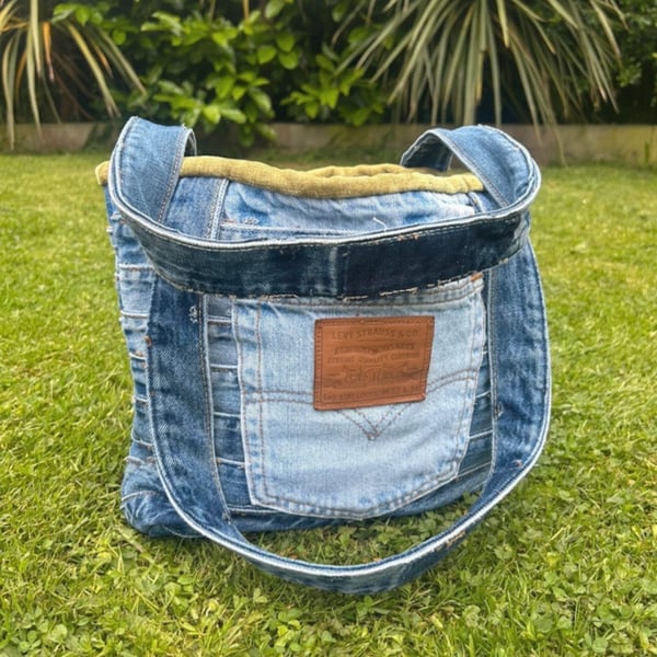 Denim Levi jeans waistband tote bag