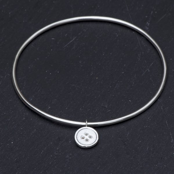 Silver button bangle