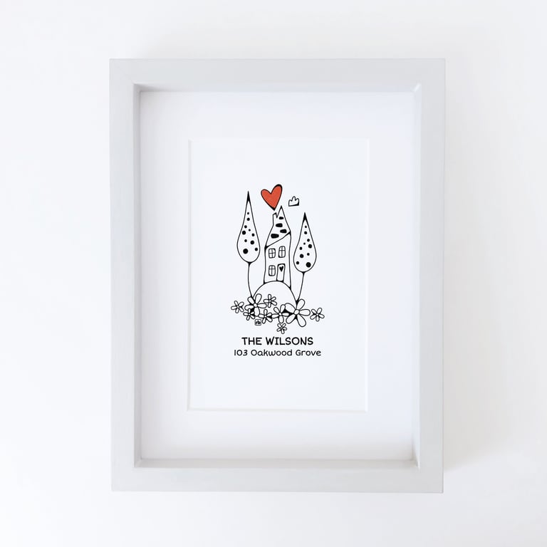 House In The Forest personalised illustration, Giclee print