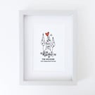 House In The Forest personalised illustration, Giclee print