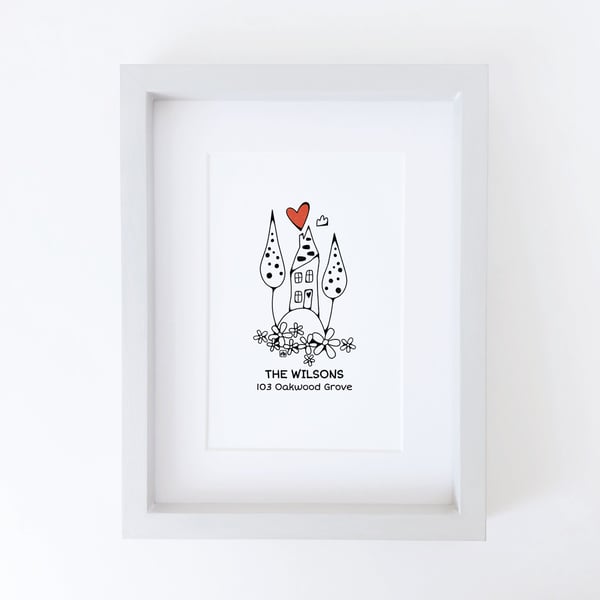 House In The Forest personalised illustration, Giclee print