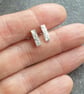 Sterling silver bar studs, Minimalist jewellery, Small everyday earrings - Image 2