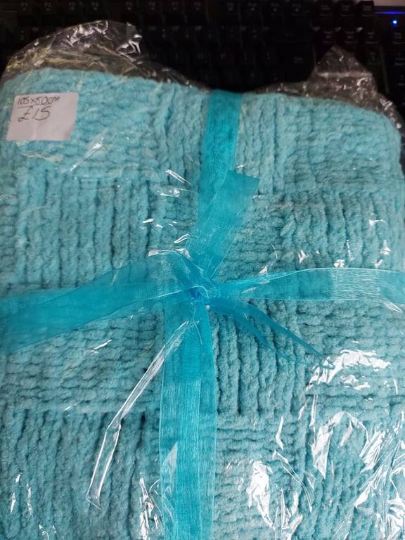 Super Soft Patterned Baby Blanket Turquoise