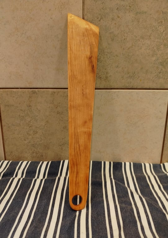 Handmade Flat Wooden Burger Flipper Spatula - Maple 12"
