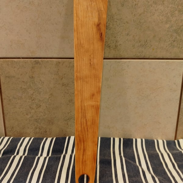 Handmade Flat Wooden Burger Flipper Spatula - Maple 12"